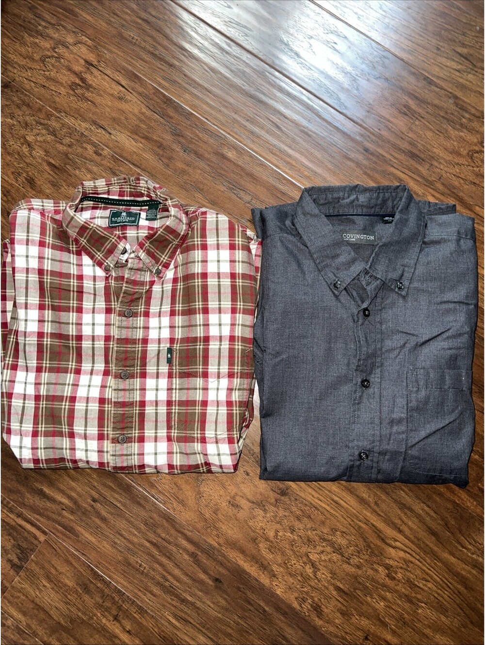 Bass & CO. and Covington Lot Of 2 Men’s Long Sleeve Flannel Shirts Size Large